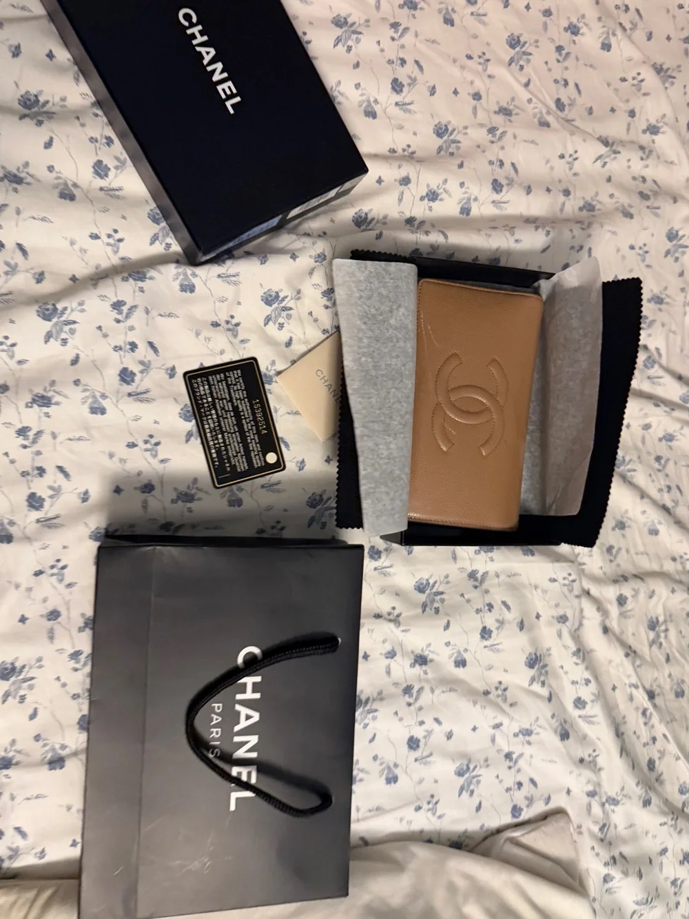 CHANEL tan leather